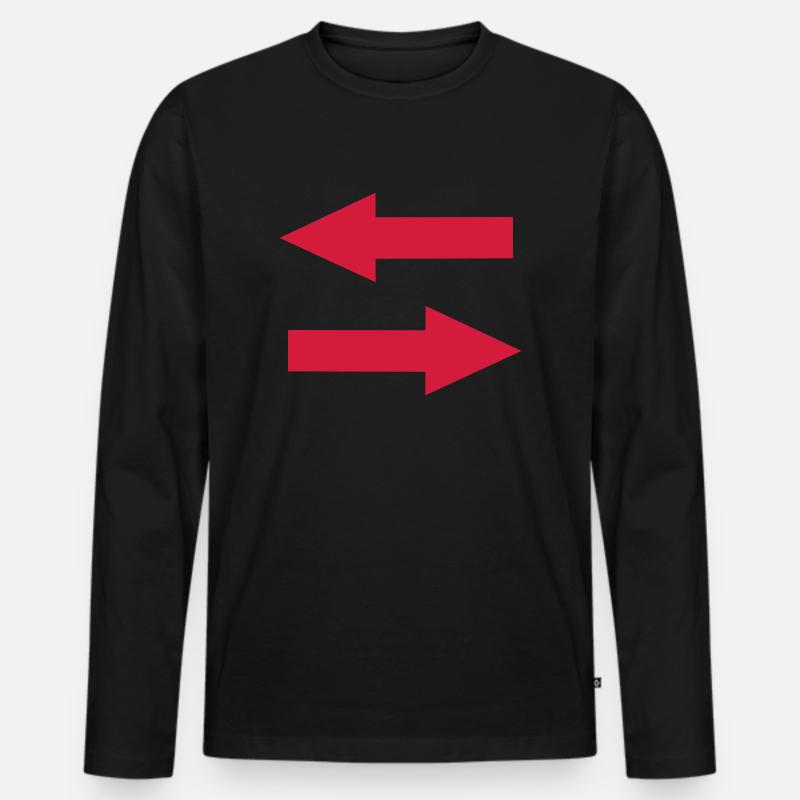 Pfeil - Männer Premium Bio Langarmshirt - Schwarz