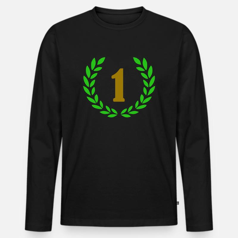 1 - Männer Premium Bio Langarmshirt - Schwarz