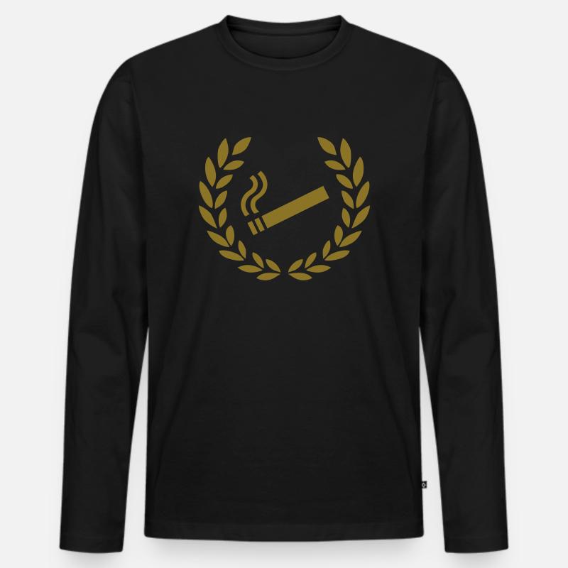 zigarette - Männer Premium Bio Langarmshirt - Schwarz