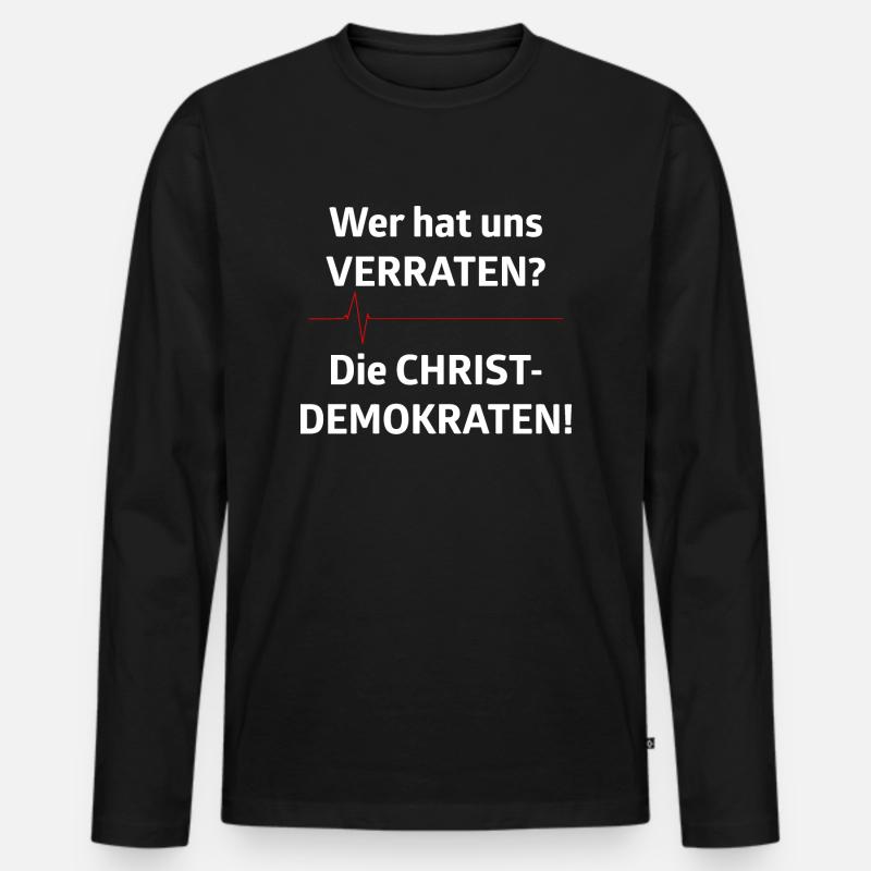 Wer hat uns verraten - Männer Premium Bio Langarmshirt - Schwarz