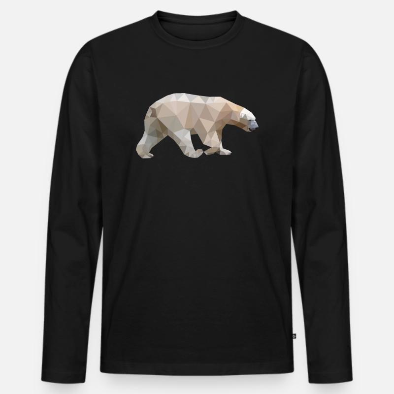 Polygon Eisbär - Männer Premium Bio Langarmshirt - Schwarz