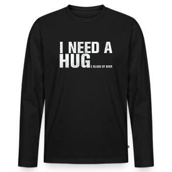 Ich Brauche Ein Großes Glas Bier - lustig Geschenk - Männer Premium Bio Langarmshirt - Schwarz - Vorne - Nico (187cm)