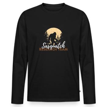 Bigfoot Sasquatch Groupe de recherche Recherche & Trouver - T-shirt manches longues Premium bio Homme - noir - Devant - Nico (187cm)