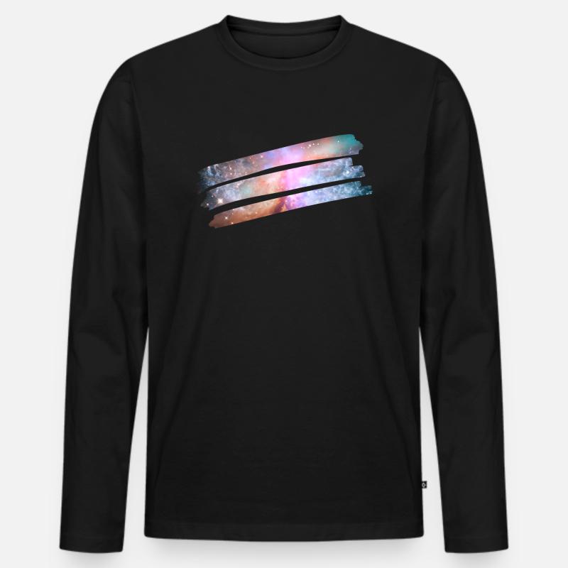 Cosmic Farbe - Männer Premium Bio Langarmshirt - Schwarz