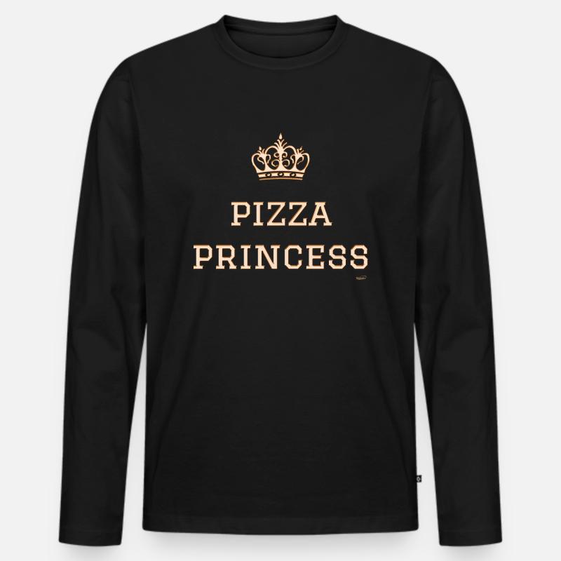 Pizza Princess - Männer Premium Bio Langarmshirt - Schwarz