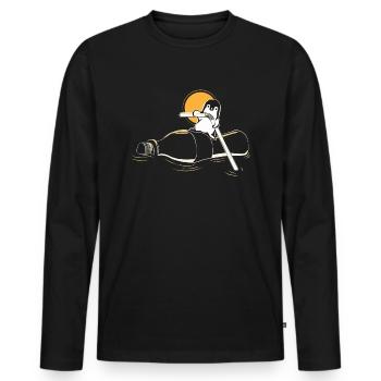 Penguin Tshirt Penguin Environment Planet Contest - T-shirt manches longues Premium bio Homme - noir - Devant - Nico (187cm)