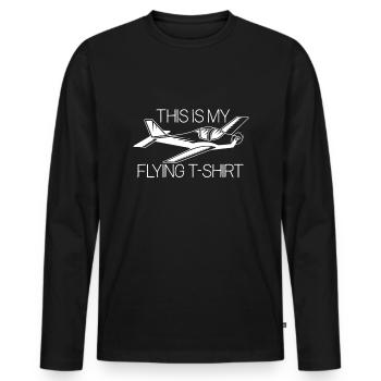 C’est mon pilote volant pilote aviat - T-shirt manches longues Premium bio Homme - noir - Devant - Nico (187cm)