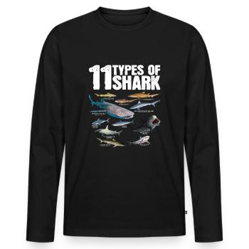11 Species of Shark Save the Sharks Shark-Liebha - Men's Premium Organic Long Sleeve Shirt - black - Front - Nico (187cm)