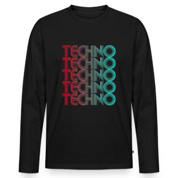 Techno Vaporwave Techno House Music EDM-Liebhaber - Männer Premium Bio Langarmshirt - Schwarz - Vorne - Nico (187cm)