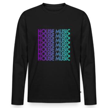 House Music Vaporwave Techno House Music EDM-Liebh - Men's Premium Organic Long Sleeve Shirt - black - Front - Nico (187cm)
