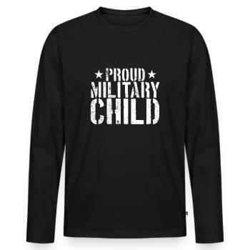 Proud Military Child Military Kids Military Child - T-shirt manches longues Premium bio Homme - noir - Devant - Nico (187cm)