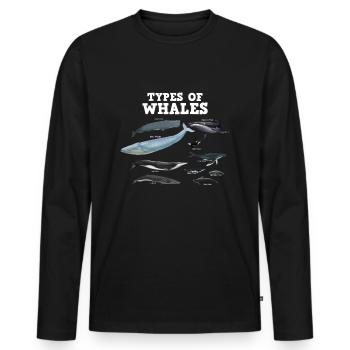 Arten von Walen retten die Wale Humpback WalPilotw - Männer Premium Bio Langarmshirt - Schwarz - Vorne - Nico (187cm)