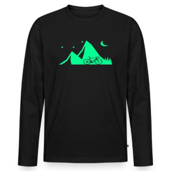 Vélo de vélo de cycliste de montagnes - T-shirt manches longues Premium bio Homme - noir - Devant - Nico (187cm)