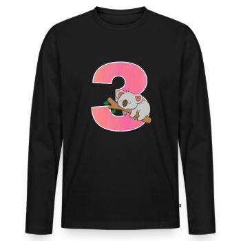 Koala B�r M�dchen 3. Geburtstag drehen 3 koala - Männer Premium Bio Langarmshirt - Schwarz - Vorne - Nico (187cm)