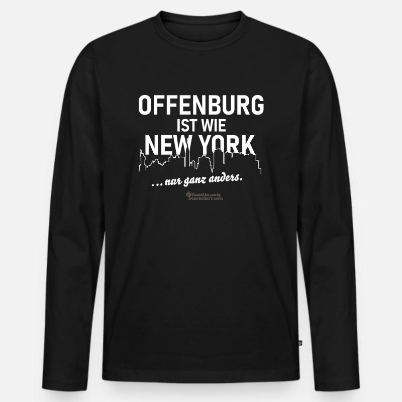 Offenburg - Männer Premium Bio Langarmshirt - Schwarz