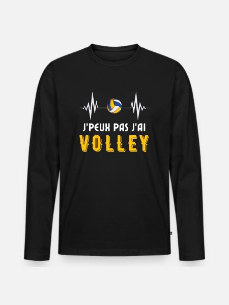 Volley - T-shirt manches longues Premium bio Homme - noir