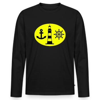 Sail - Men's Premium Organic Long Sleeve Shirt - black - Front - Nico (187cm)
