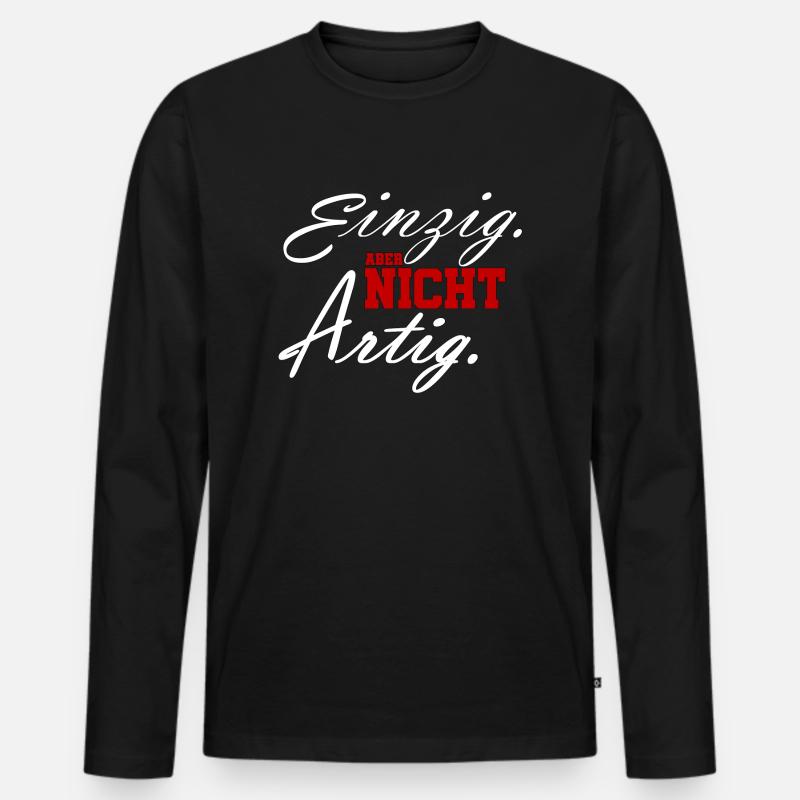 einzig aber nicht artig - Männer Premium Bio Langarmshirt - Schwarz