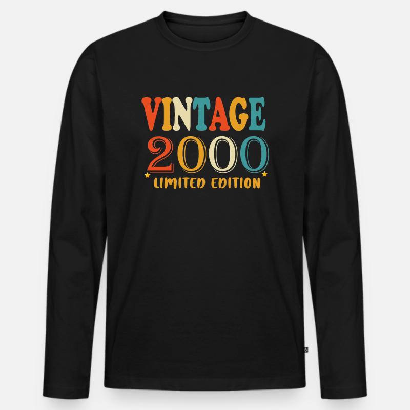 Limited Edition 2000 - Männer Premium Bio Langarmshirt - Schwarz