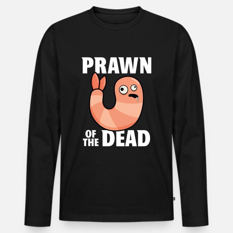 Garnelen der Toten - Männer Premium Bio Langarmshirt - Schwarz