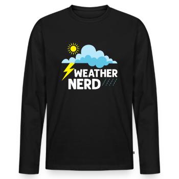 Weather Nerd Meteorology Meteorologist - Men's Premium Organic Long Sleeve Shirt - black - Front - Nico (187cm)