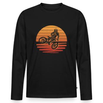 Mountain Bike Bike Cyclist Mountain Bike - Men's Premium Organic Long Sleeve Shirt - black - Front - Nico (187cm)