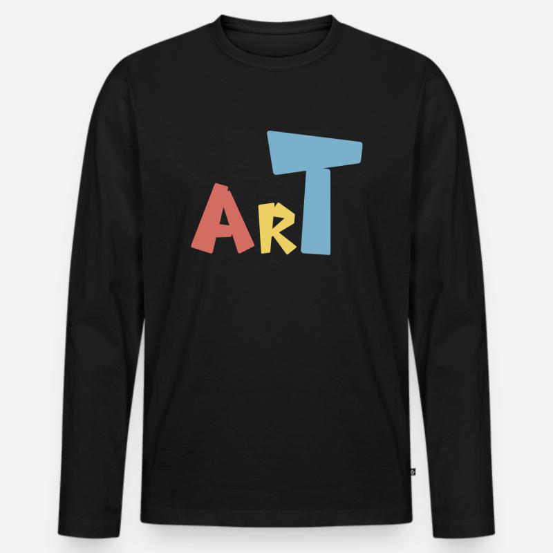 Art - Männer Premium Bio Langarmshirt - Schwarz