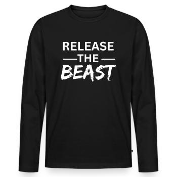 Entraînement de musculation musculation musculation - T-shirt manches longues Premium bio Homme - noir - Devant - Nico (187cm)