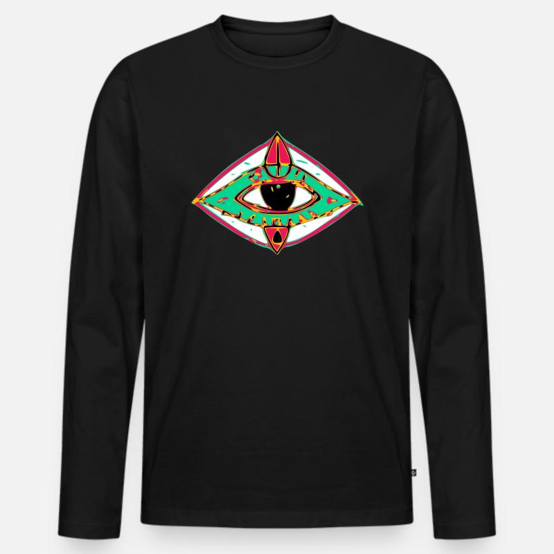 Das dritte Auge - Männer Premium Bio Langarmshirt - Schwarz