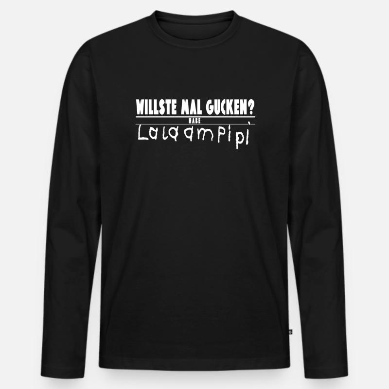 Willste mal gucken? - Männer Premium Bio Langarmshirt - Schwarz
