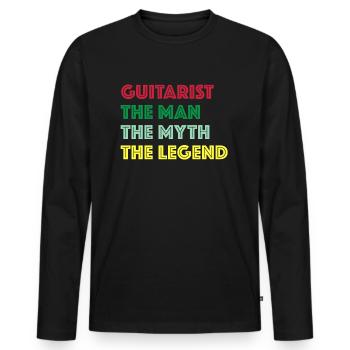 Guitarist, the man, the myth, the legend - Men's Premium Organic Long Sleeve Shirt - black - Front - Nico (187cm)