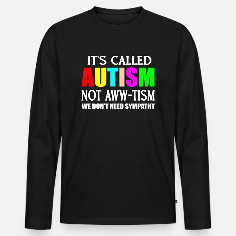 Zitat von Autismus - Männer Premium Bio Langarmshirt - Schwarz