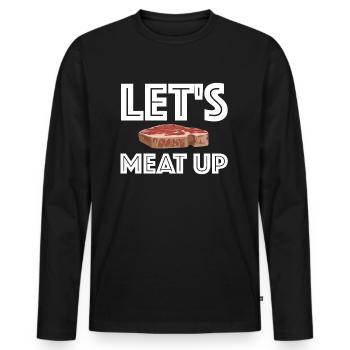 Faisons de la viande | grillades, dictons drôles - T-shirt manches longues Premium bio Homme - noir - Devant - Nico (187cm)