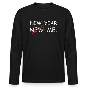 New Year, Same Me | New Year's Eve, New Year's Eve - Men's Premium Organic Long Sleeve Shirt - black - Front - Nico (187cm)