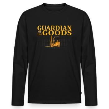 Forklift Operator Funny Gag Joke Forklift - Men's Premium Organic Long Sleeve Shirt - black - Front - Nico (187cm)
