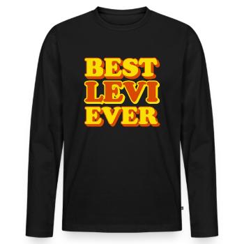 Funny gift with first name Levi - Men's Premium Organic Long Sleeve Shirt - black - Front - Nico (187cm)
