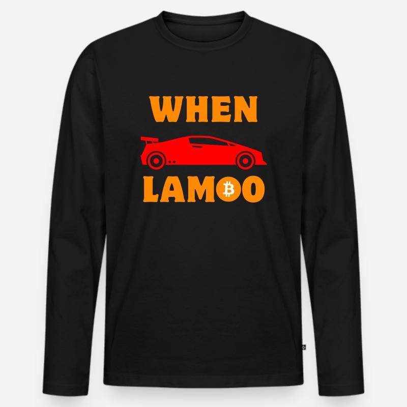 Krypto When Lambo BTC Bitcoin - Männer Premium Bio Langarmshirt - Schwarz