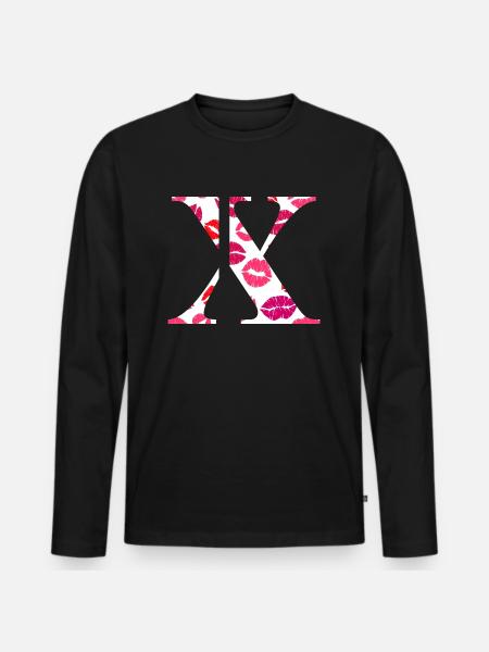 Letter x kisses - Men's Premium Organic Long Sleeve Shirt - black