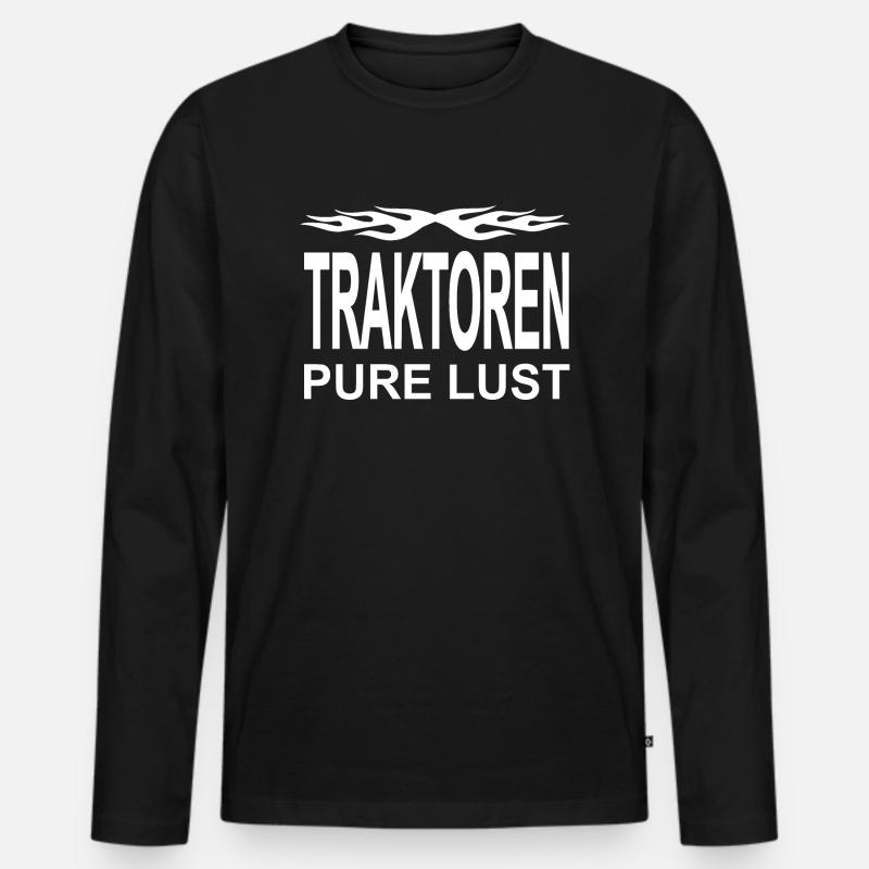 Traktor - Männer Premium Bio Langarmshirt - Schwarz