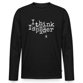 I Think I Spider Denglisch Dad Joke Cartoon Spinne - Männer Premium Bio Langarmshirt - Schwarz - Vorne - Nico (187cm)