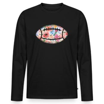 Football américain ballon enfants femmes football - T-shirt manches longues Premium bio Homme - noir - Devant - Nico (187cm)