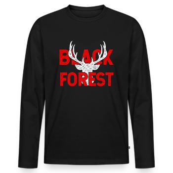 Black Forest for Black Shirts - Männer Premium Bio Langarmshirt - Schwarz - Vorne - Nico (187cm)