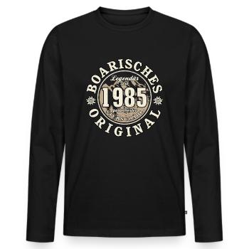 40. Geburtstag 2025 Boarisches Original Geschenk - Männer Premium Bio Langarmshirt - Schwarz - Vorne - Nico (187cm)