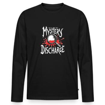 Fragen Sie mich nach meiner mysteriösen Entlassung - Männer Premium Bio Langarmshirt - Schwarz - Vorne - Nico (187cm)