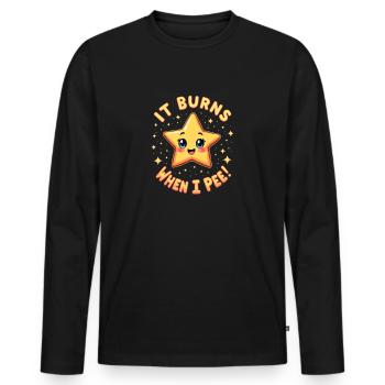 Es brennt, wenn ich pinkle. Lustig, sarkastisch, p - Männer Premium Bio Langarmshirt - Schwarz - Vorne - Nico (187cm)