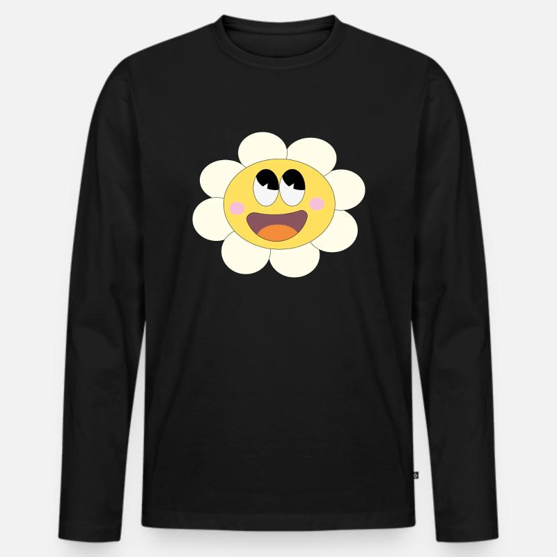 Hübsches Blümchen! - Männer Premium Bio Langarmshirt - Schwarz