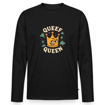 Queef Queen Ladies Vulgar Embarrassing Raunchy - Men's Premium Organic Long Sleeve Shirt - black - Front - Nico (187cm)