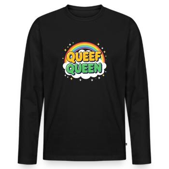Queef Queen Ladies Vulgar Embarrassing Raunchy - Men's Premium Organic Long Sleeve Shirt - black - Front - Nico (187cm)