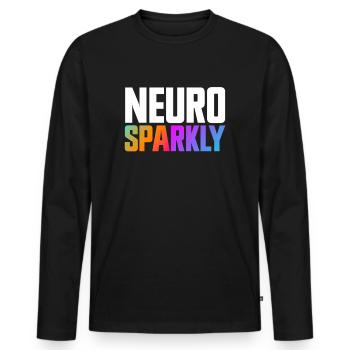 Neuro Sparkly Neurodiversité Sensibilisation à l’autisme - T-shirt manches longues Premium bio Homme - noir - Devant - Nico (187cm)