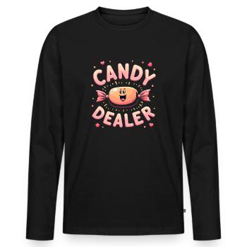candy merchant candy maker love sweet - Men's Premium Organic Long Sleeve Shirt - black - Front - Nico (187cm)